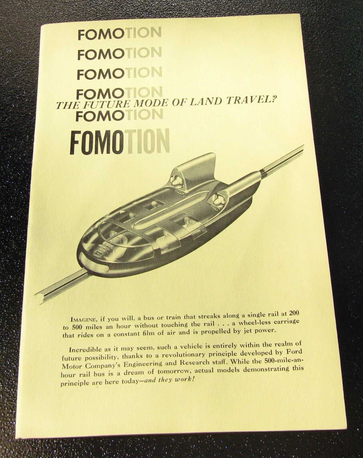 1959 Ford Mercury Lincoln Edsel FOMOTION The Future Mode Of Land Travel Brochure