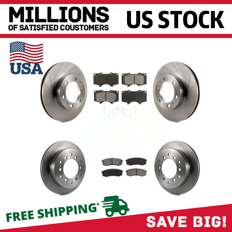 For 2008-2020 2021 Toyota Sequoia Tundra Front & Rear Rotors + Brake Pads New