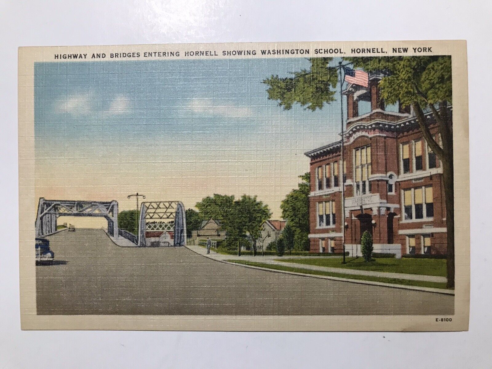 Vintage 1940 Washington School Hornell New York Postcard
