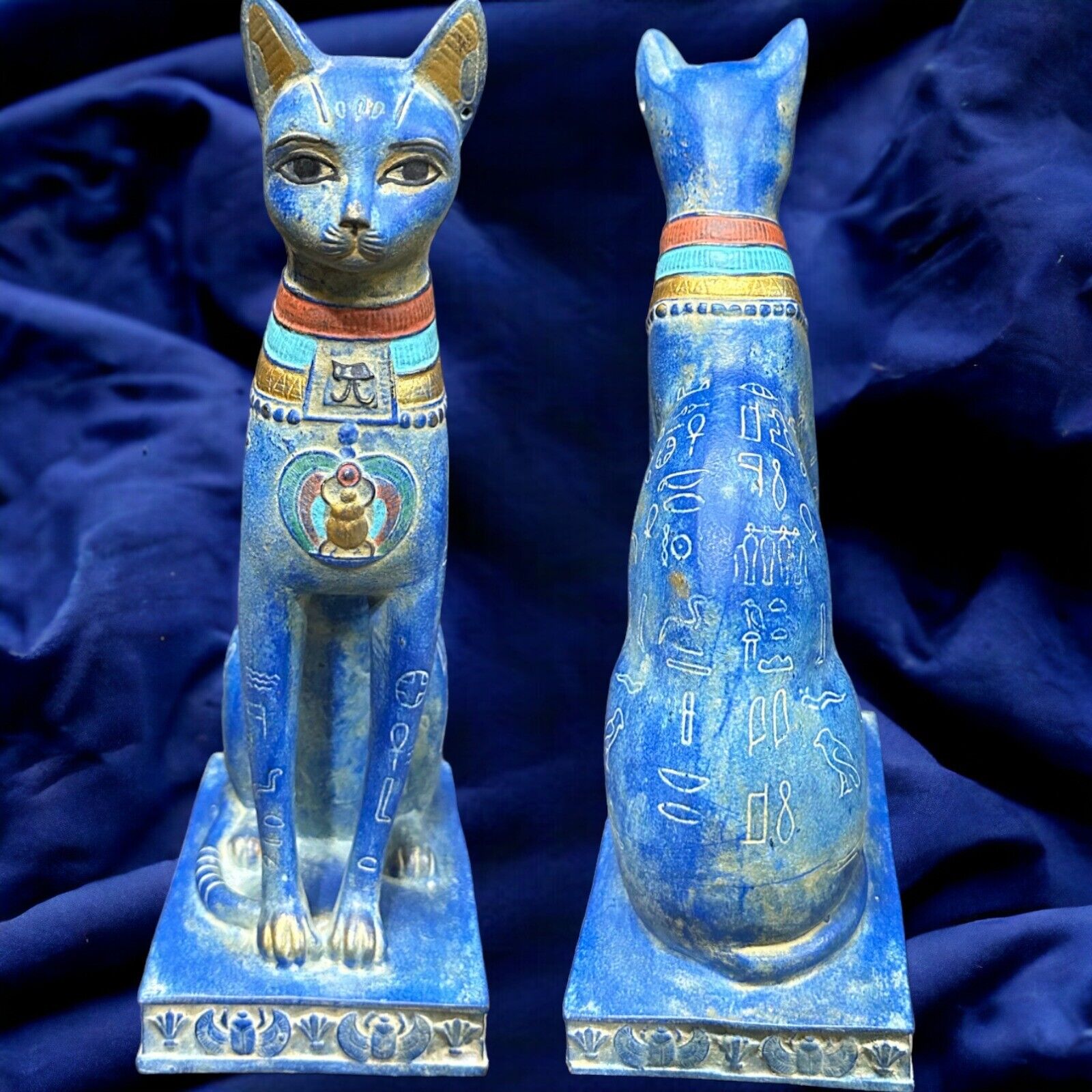Rare Handcrafted Egyptian Bastet Goddess Statue - Antique Replica for Happiness