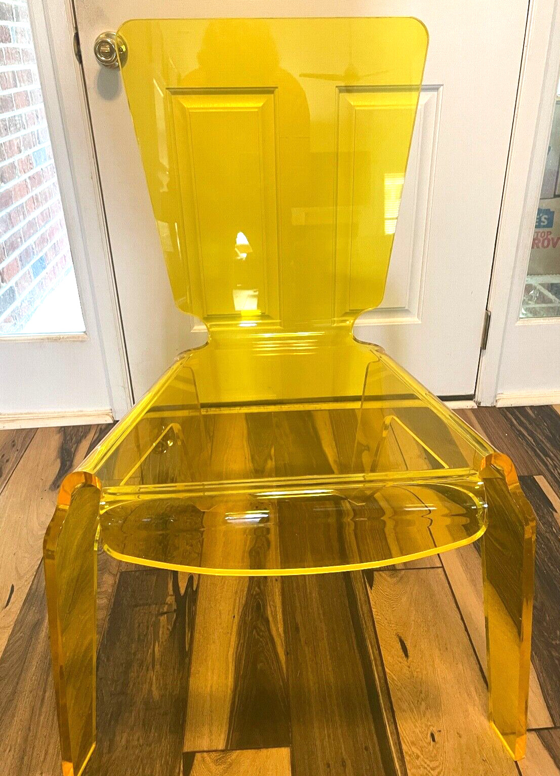 MCM Yellow Lucite /acrylic Molded Chair 3 x 2 x 2 ft. ½ inch thick Vintage Rare