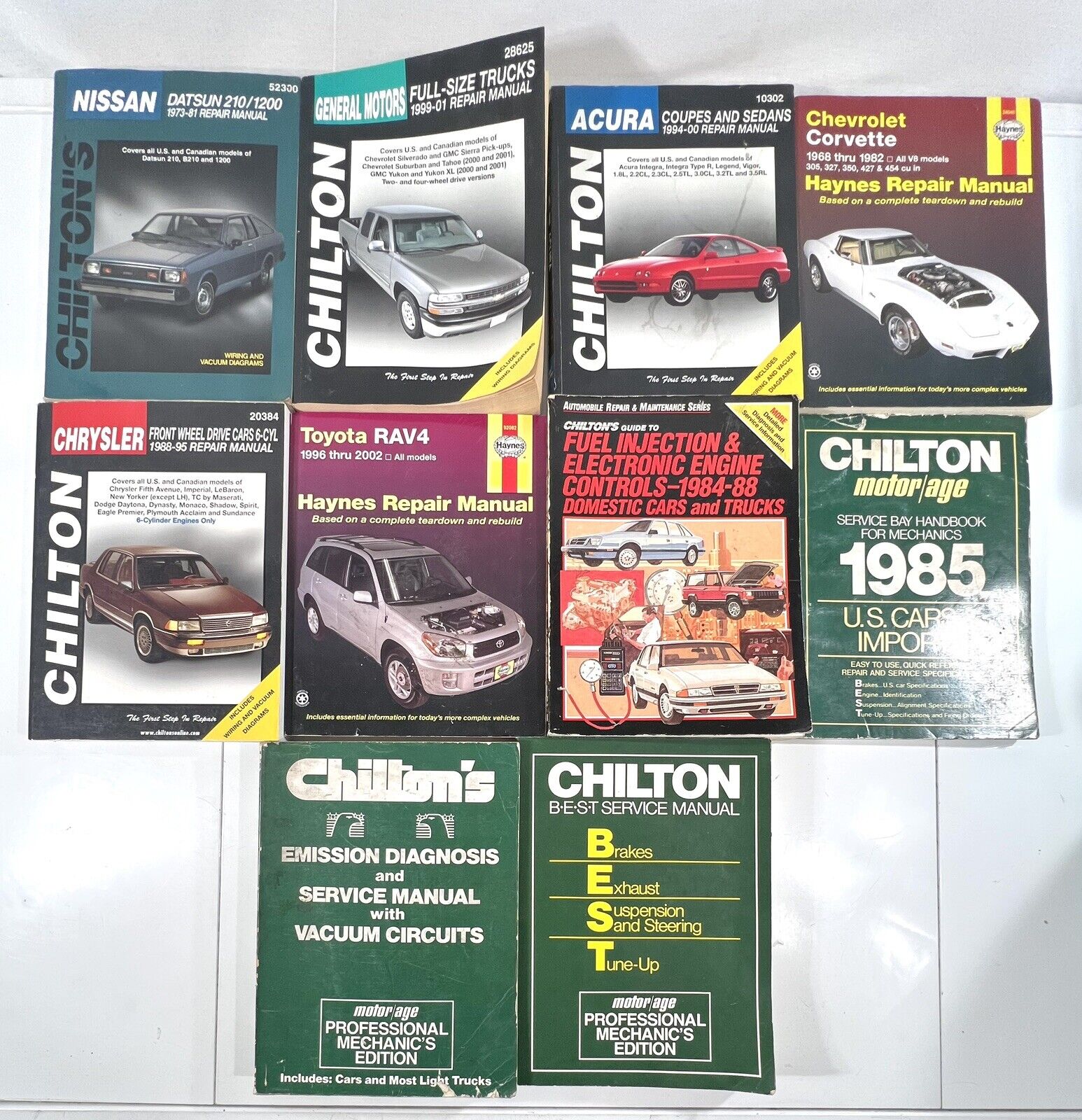 Vintage Chilton/Haynes Repair Manual Lot Of 10,