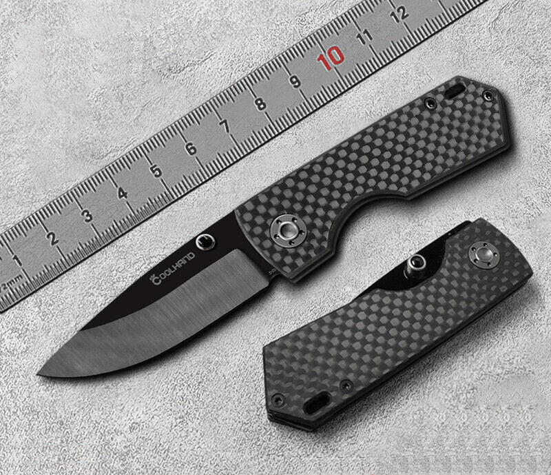Carbon Fiber Folding Knife Ceramic Blade Mini Pocket Survival Keychain Pendant