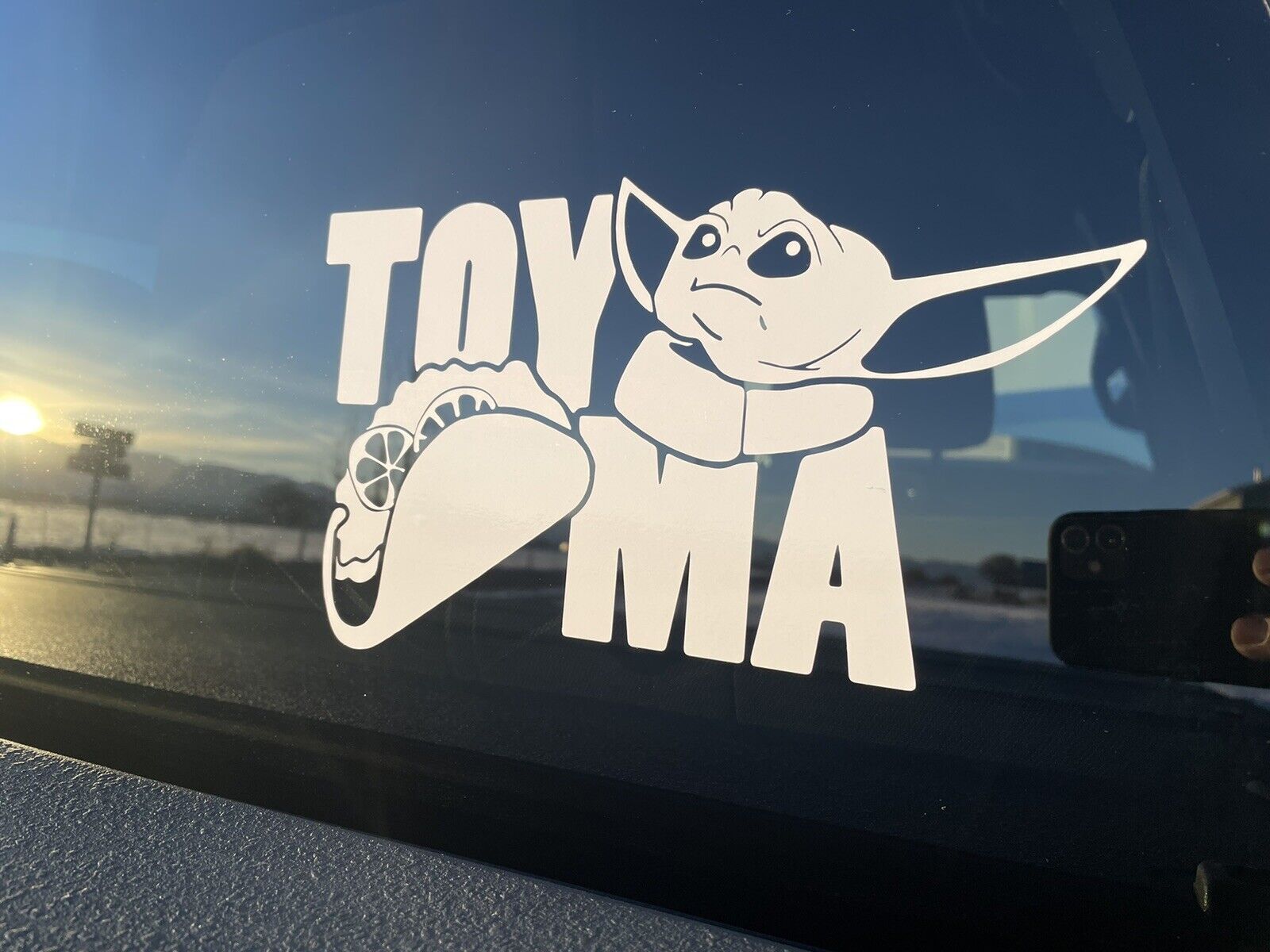 White Toyota Tacoma Transfer Decal