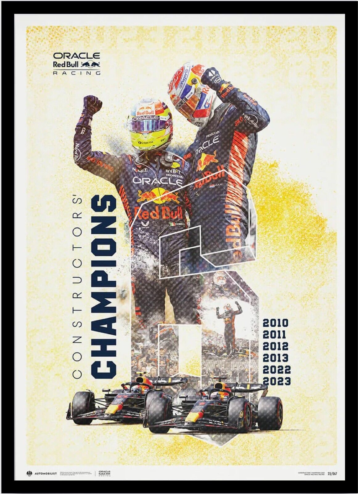 Formula 1 Red Bull Racing 2023 Constructor Championship Poster Verstappen Perez