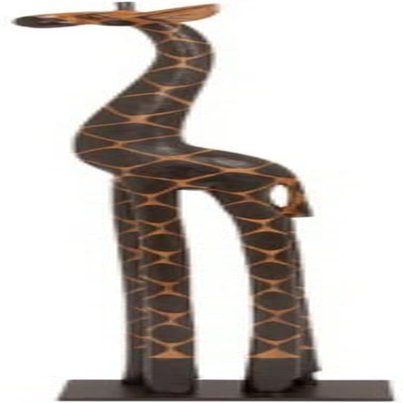 Extra Tall 5\' Giraffe Hand Carved Wooden African Statue Sculpture