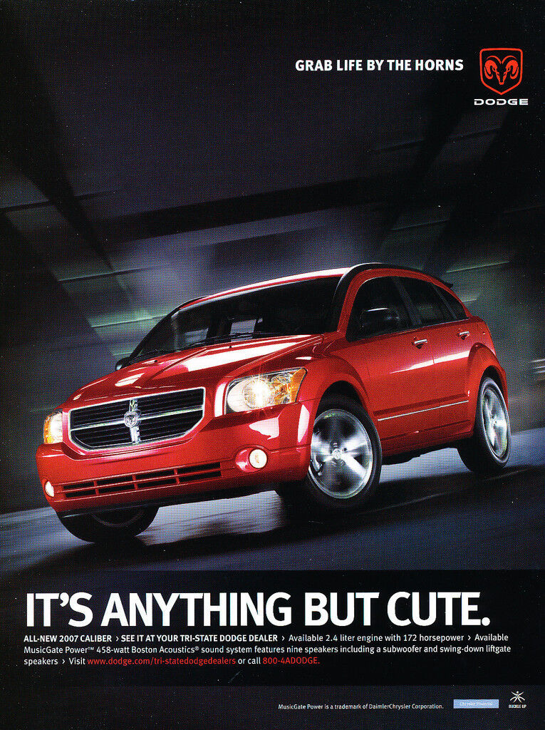 2007 Dodge Caliber  -  Original Car Advertisement Print Ad J148