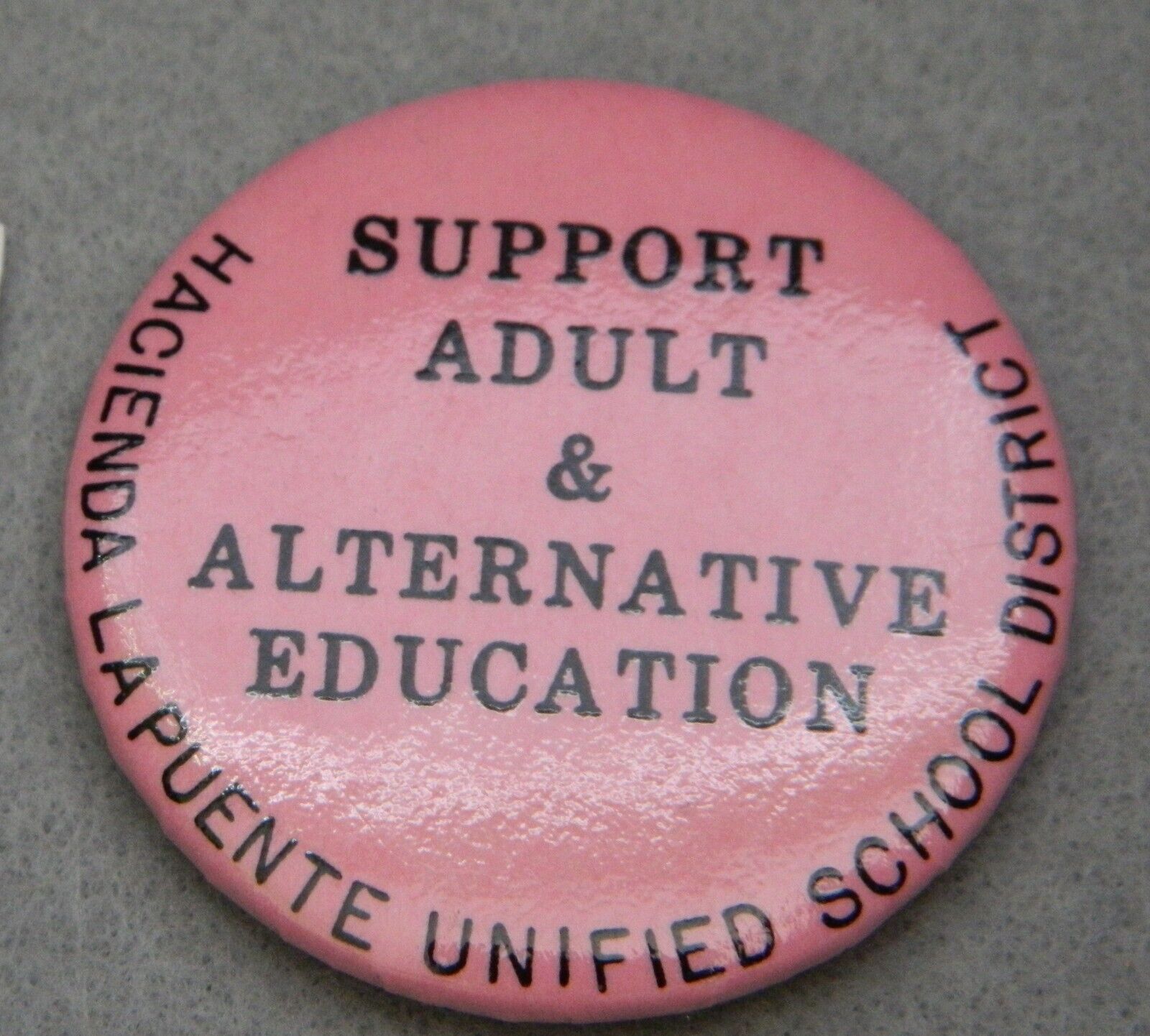 School Memorabilia Pin Support Adult Altern. Education La Puente Ca. Vintage