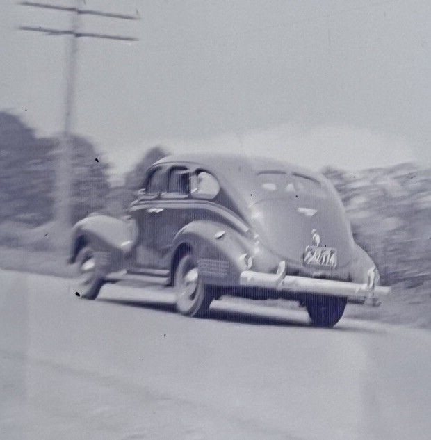 Vintage Photo Negative Old Car Antique Massachusetts License Plate 1940