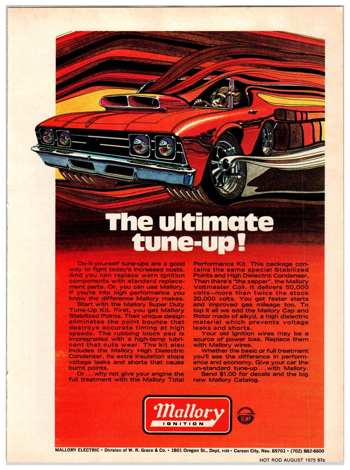 Original 1975 Mallory Ignition - Original Print Ad (8x11) - Advertisement