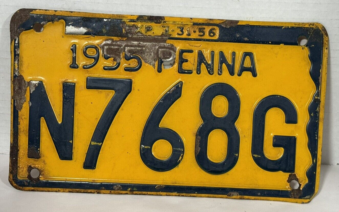 Vintage 1955 1956 Pennsylvania License Plate