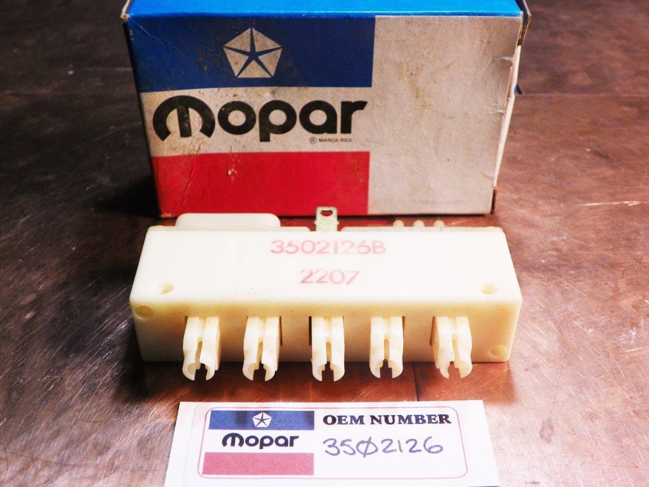 Plymouth 1968-1974 NOS OEM MoPAR A/C Heater Vacuum Switch 3502126 5 Button Type