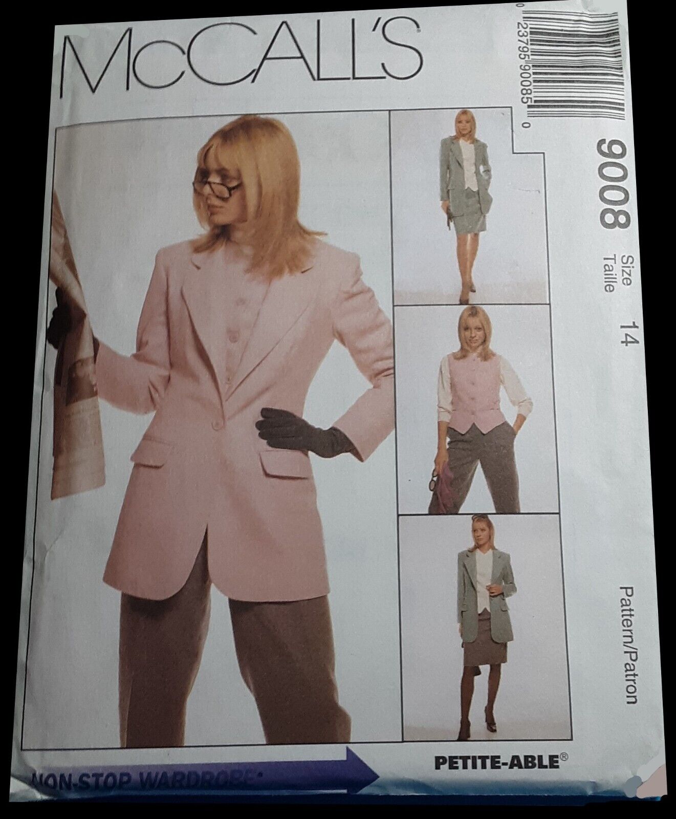 Vintage McCall's #9008 Pattern: Ensemble (Jacket, Vest, Pants, Skirt): Size 14