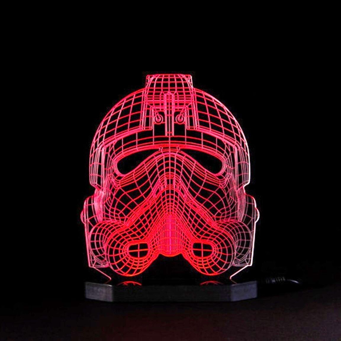 Rebel Pilot Helmet Lamp Star Wars Character 3D Led Light  X-Wing Starfighter 