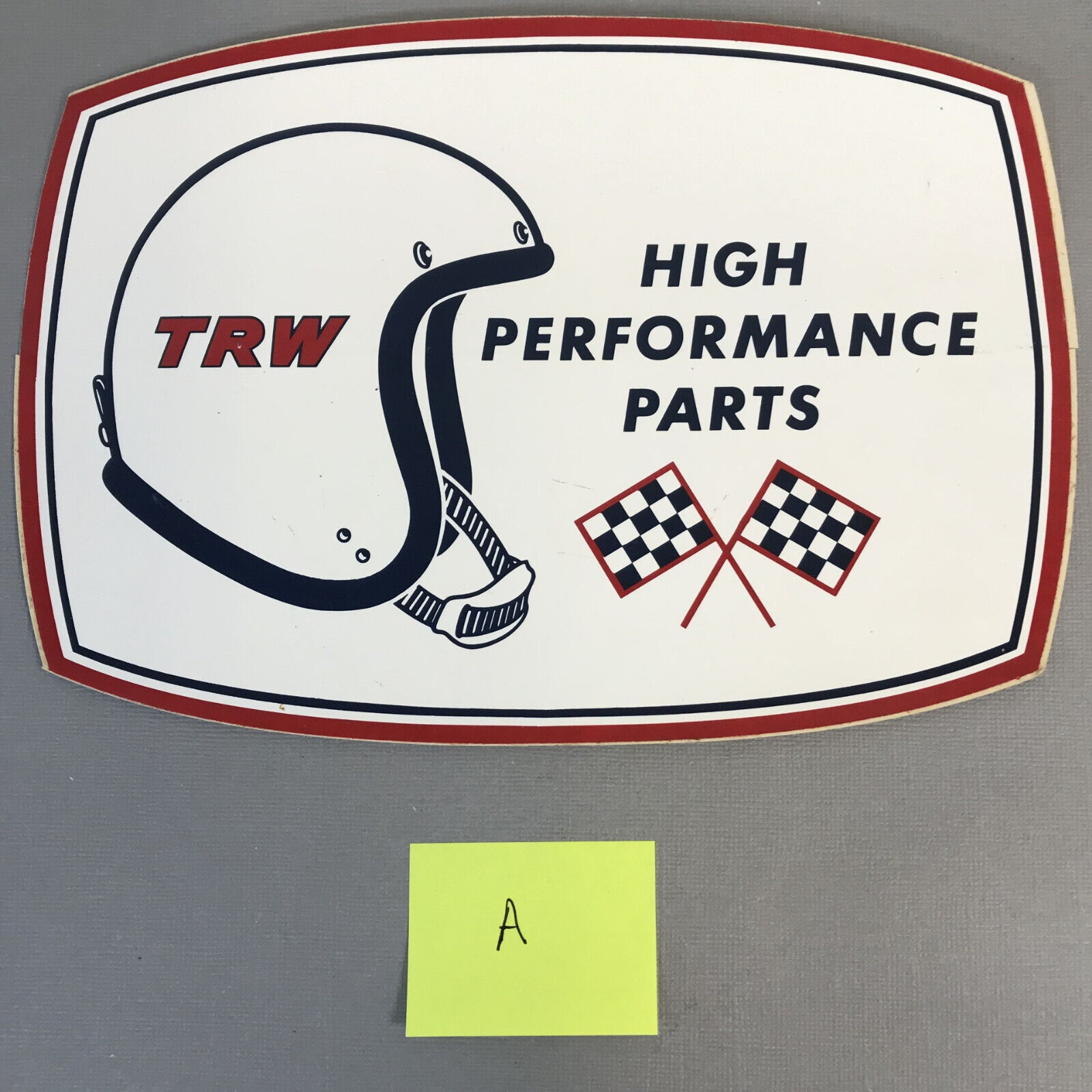 Large 1960\'s Vintage TRW High Performance Parts Decal Sticker Racing Helmet A