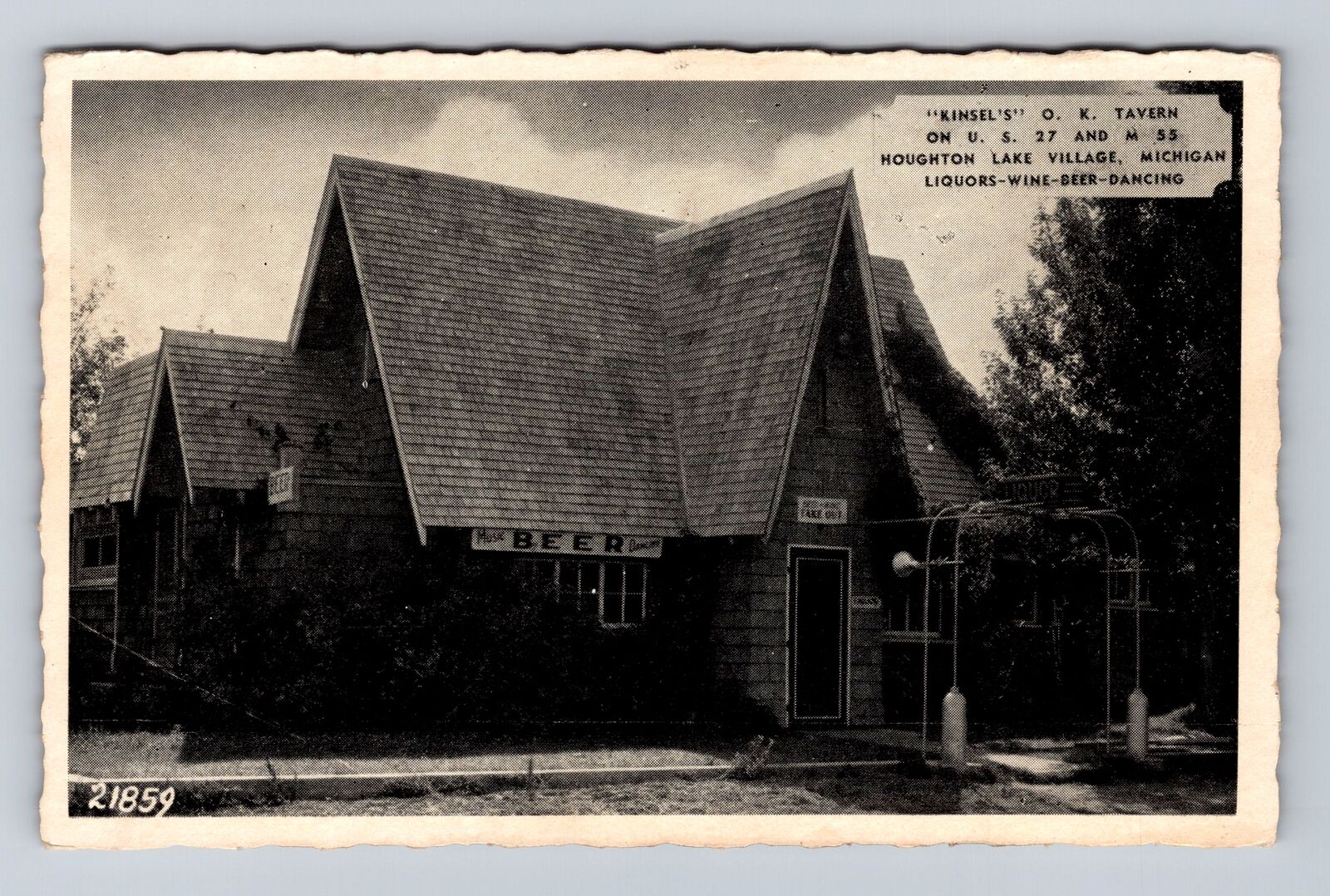 Houston Lake Village MI-Michigan, Kinsel\'s OK Tavern, Antique, Vintage Postcard