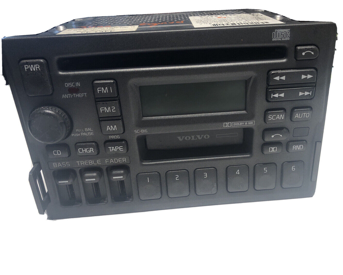 Volvo 90 70 40 Series 1997-2004 Radio OEM AMFM CD Cassette 3533771-1 SC-816