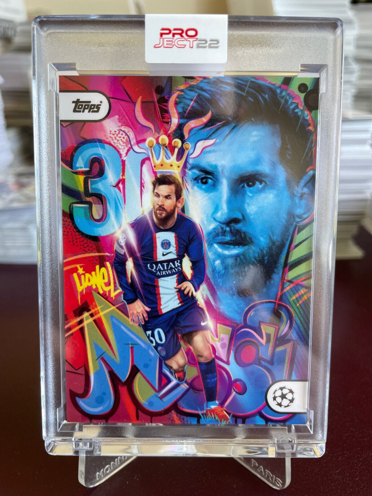 TOPPS PROJECT 22 LIONEL MESSI CARD PSG by ORLANDO AROCENA UEFA CL