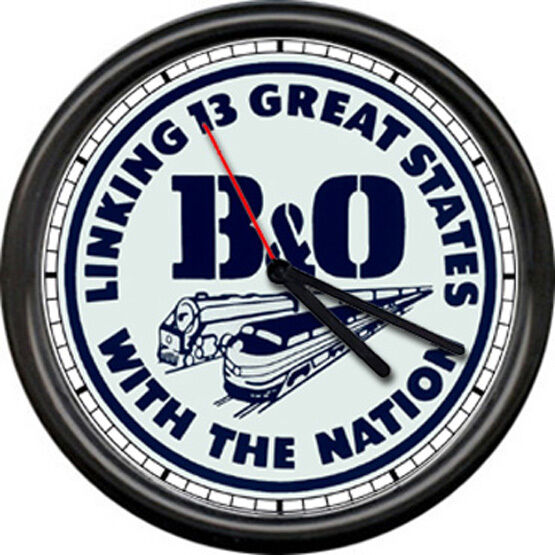 B&O B & O Railroad Railway Conductor Engineer US Train Sign Wall Clock