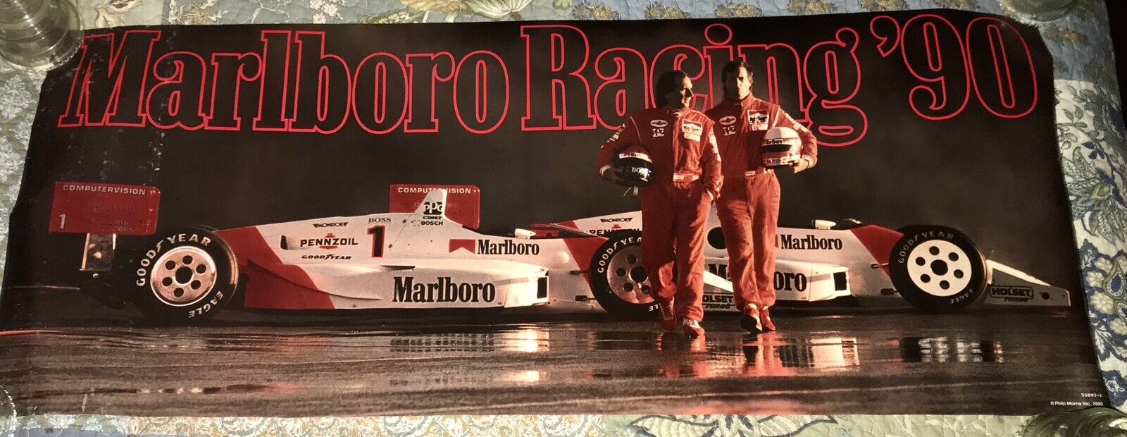 1990 Marlboro Team Penske Racing, Emerson Fittipaldi, Danny Sullivan Poster Nice
