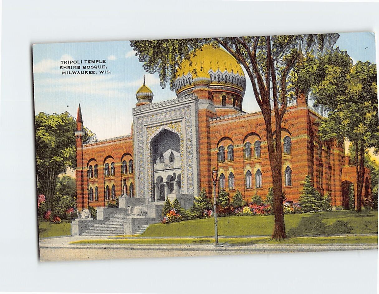 Postcard Tripoli Temple Shrine Mosque Milwaukee Wisconsin USA