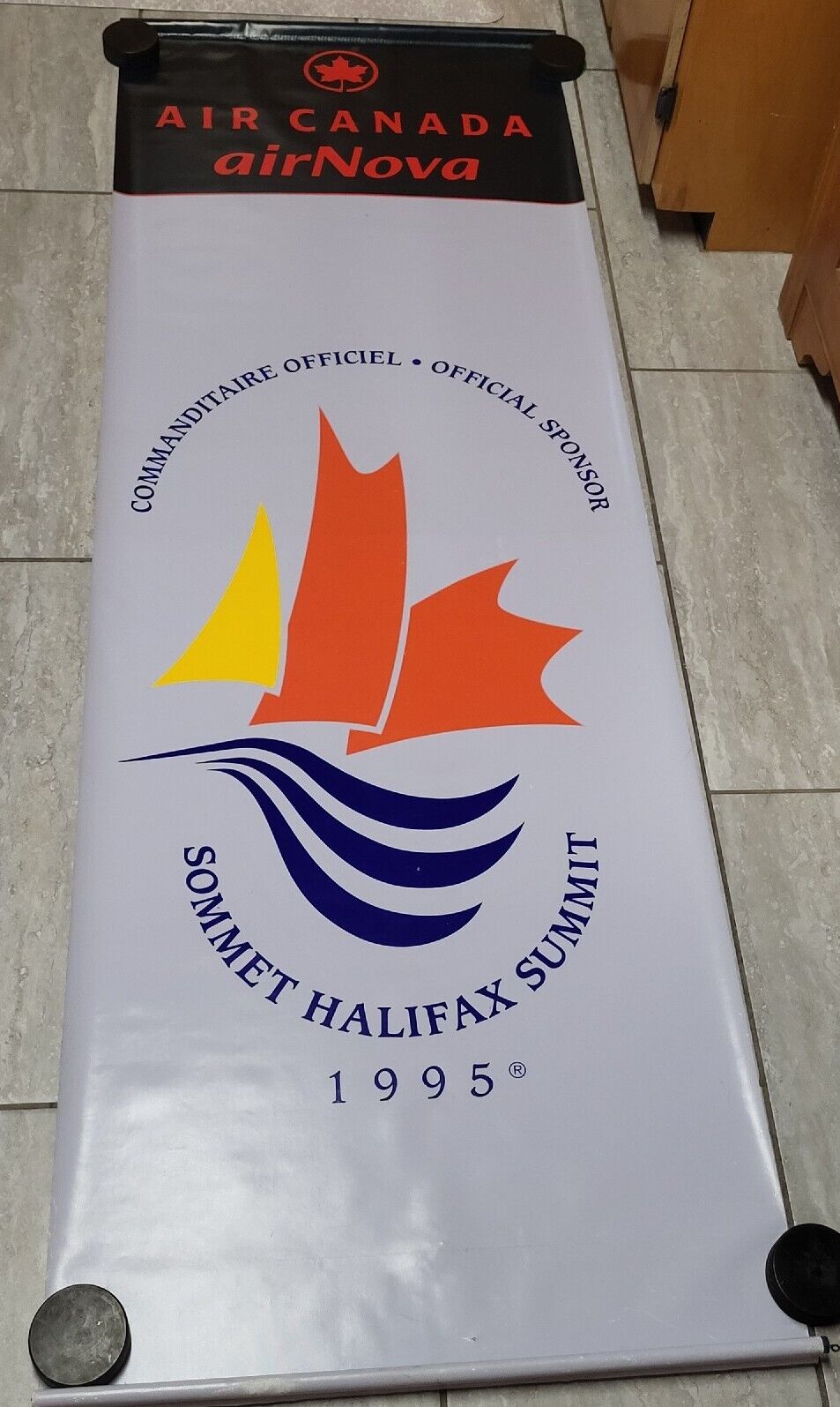 Original 1995 Exterior Banner From G7 World Leader Summit, Halifax, Canada.