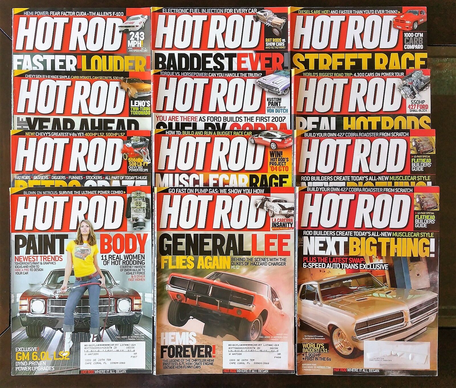 Hot Rod Magazine 3 Complete Years 2003 - 2005 - 36 issues Great For Restorations