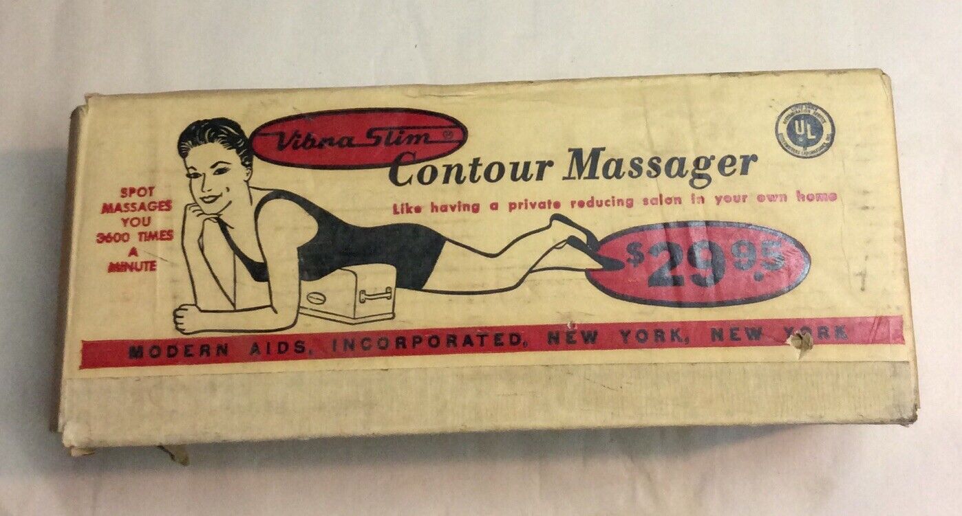 VTG Modern Aids Vibra Slim Contoured Neck Body Massager Retro 1950s WorkingW/box