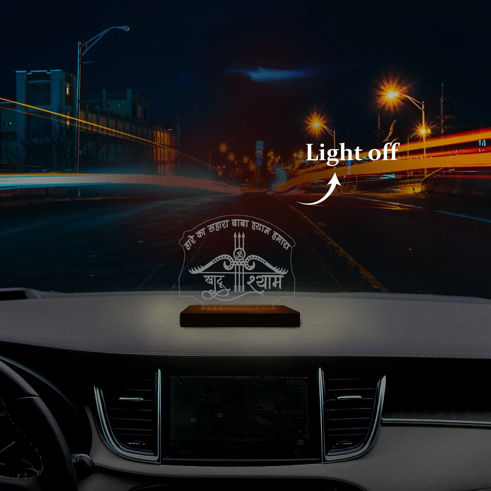 (COMBO OFFER) KHATU SHAYAM CAR LED LIGHT AND CAR HANGING Use For Your Vehicles