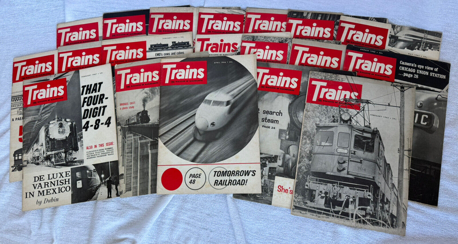 RARE Lot Of 19 - Vintage TRAINS The Magazine of Railroading Various 1965-1967