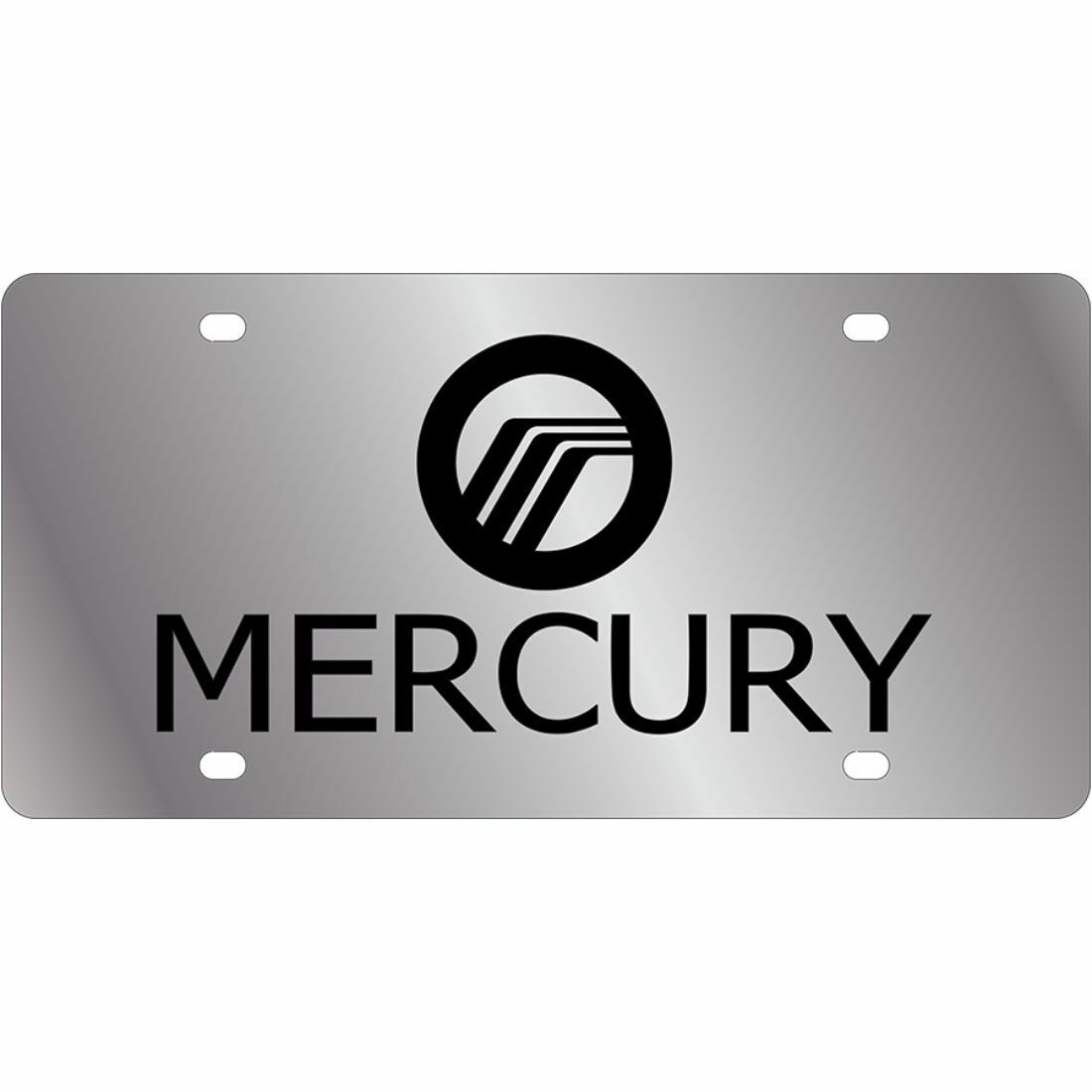 Stainless Steel Plate Mercury Black Logo Black License Plate Frame 3D Novelty