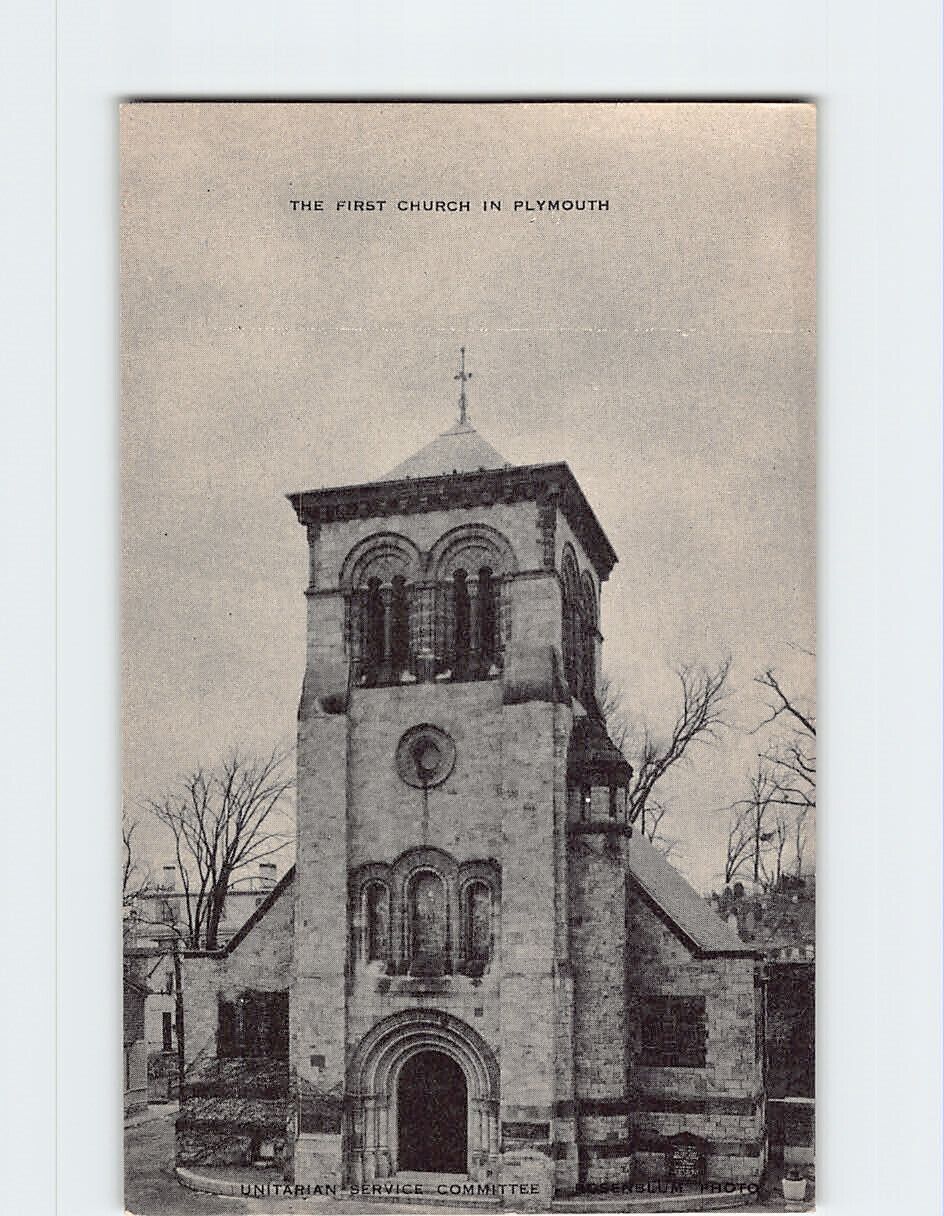Postcard The First Church in Plymouth Massachusetts USA