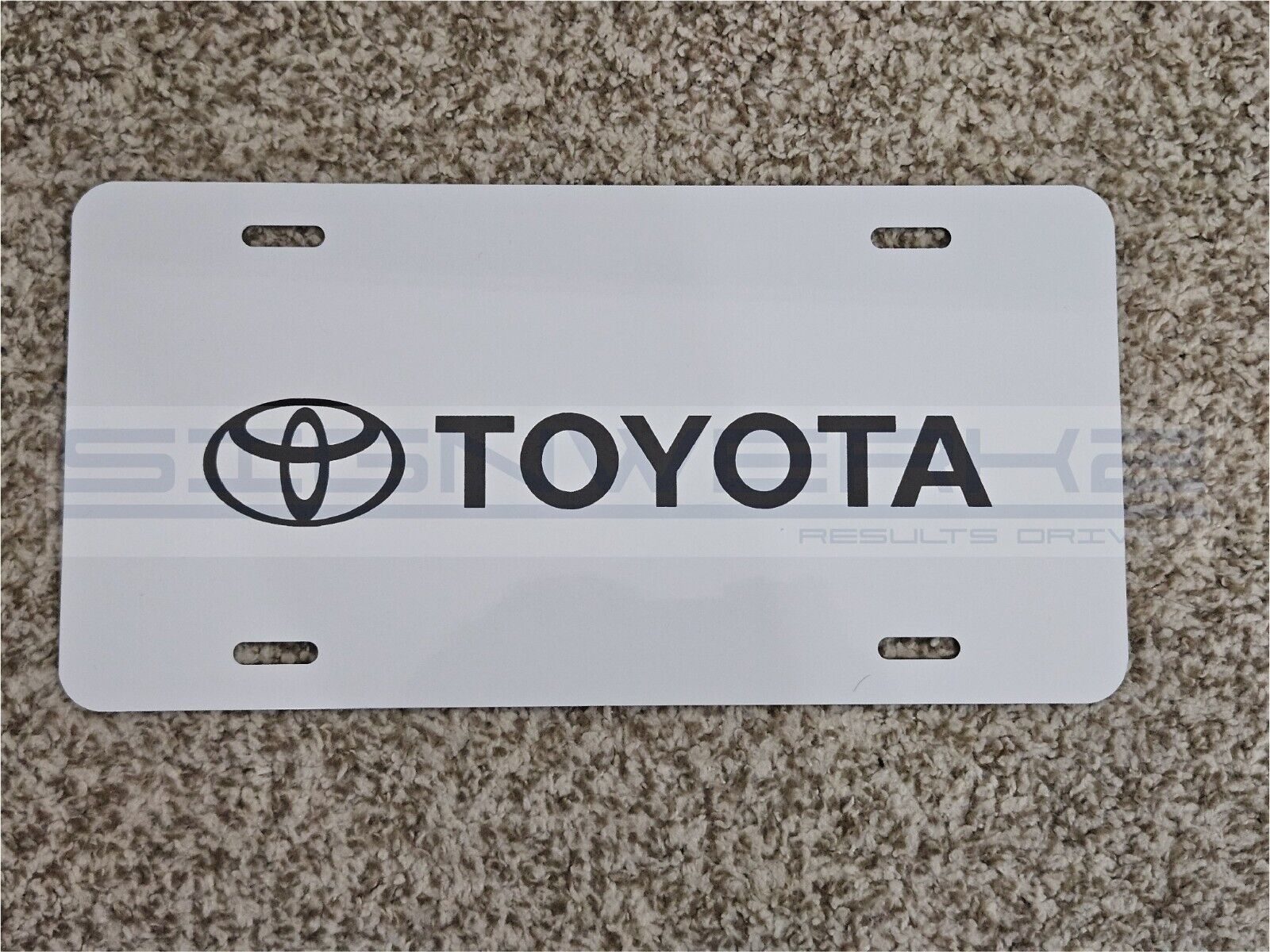 Toyota Logo Black Vanity Plate metal novelty white plate