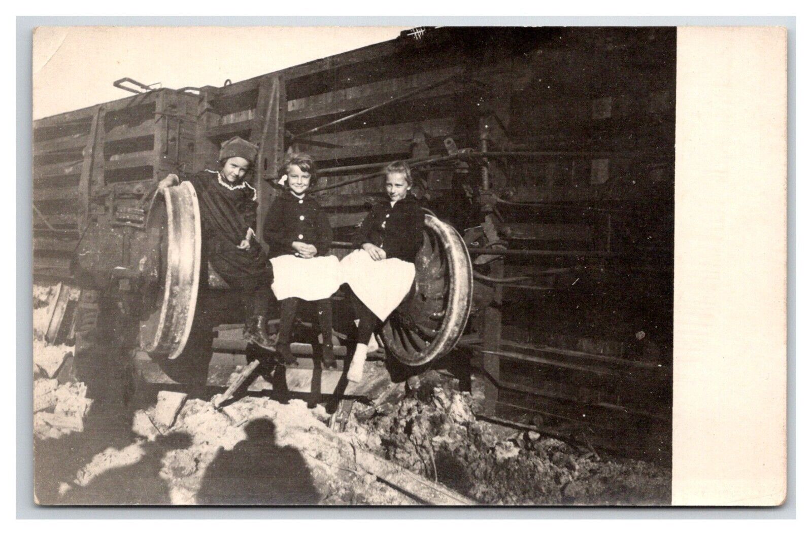 RPPC Train derailment Children on axle Railroad 1905c steam engine locomotive