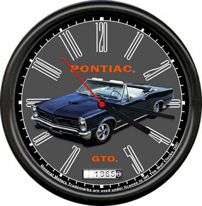 Licensed 1965 Pontiac GTO 442 Muscle Car General Motors Retro Sign Wall Clock