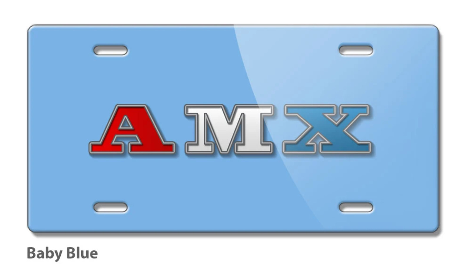 1971 - 1974 AMC AMX Emblem Novelty License Plate - Aluminum - 16 colors Made USA