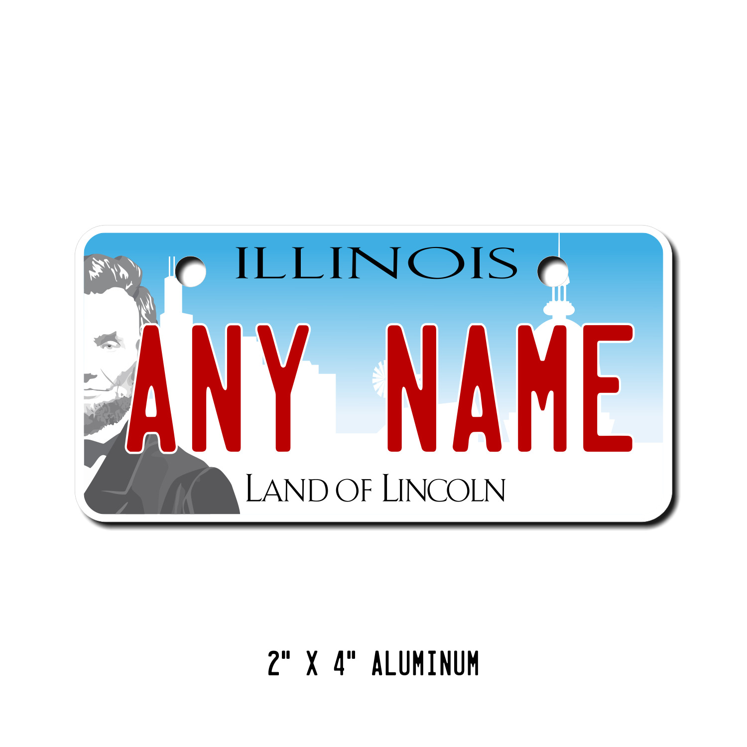 Personalized Illinois License Plate for Bicycles, Kid\'s Bikes & Cars Version 3