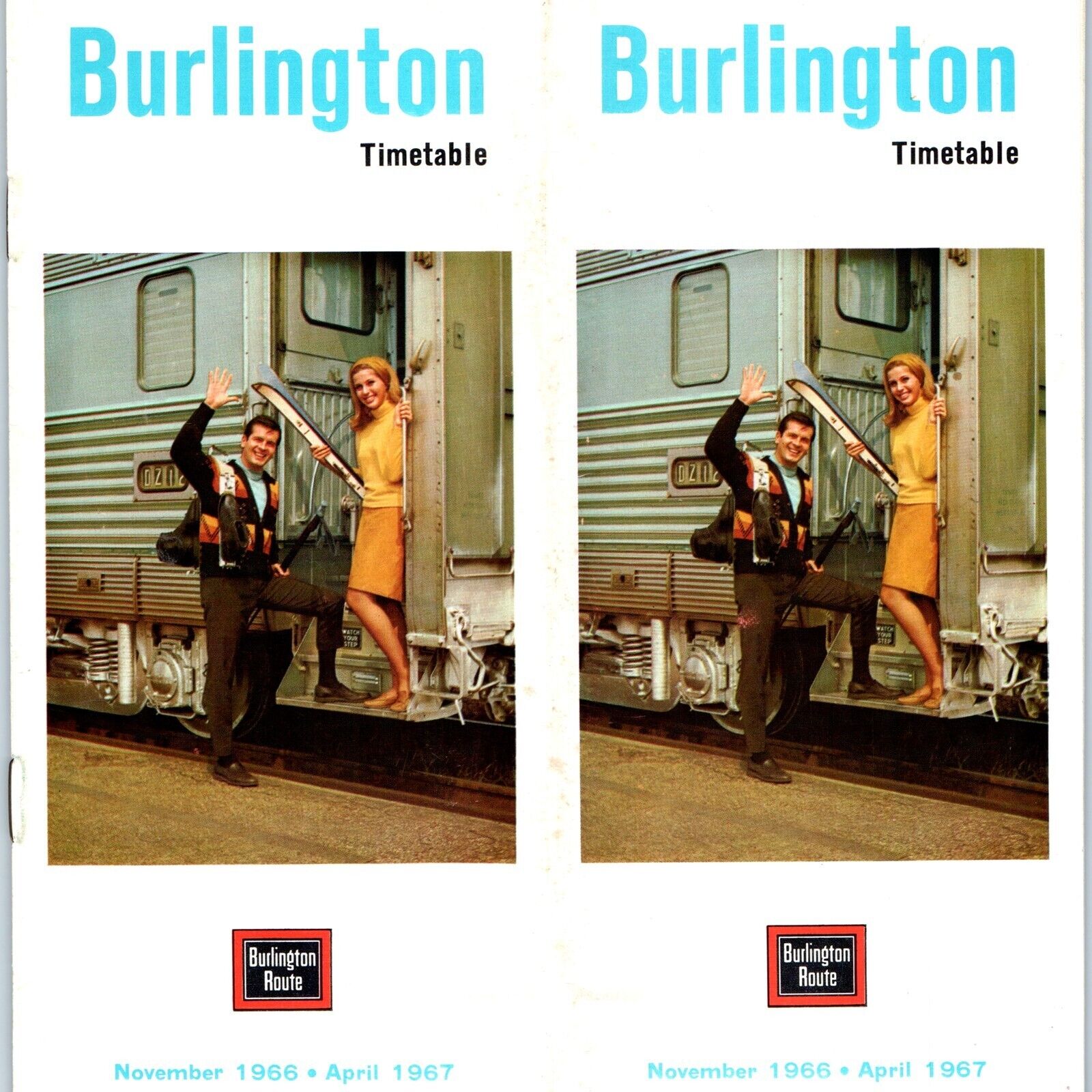 Nov 1966 Apr 1967 Burlington Route Railroad Timetable Train Schedule Brochure 4H