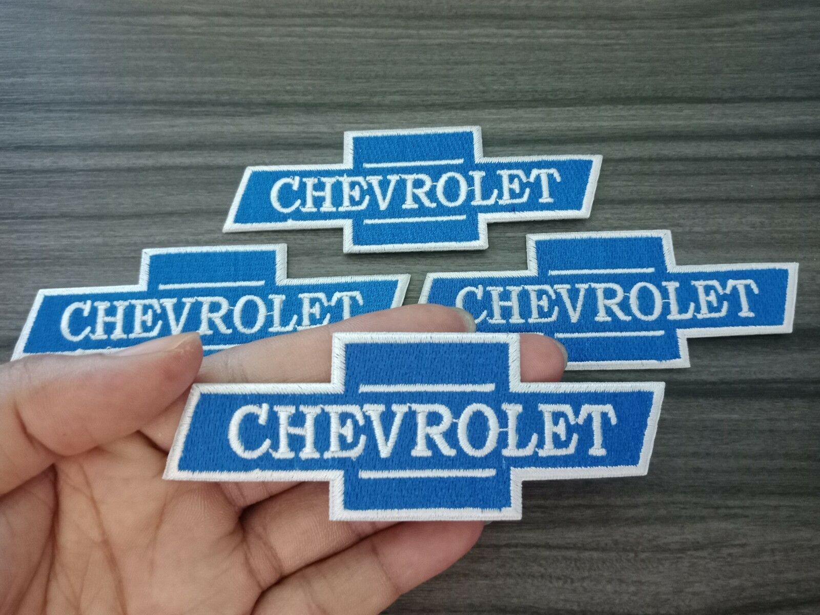 4pcs BLUE CHEVROLET MOTOR RACING CAR Patch Embrodered Iron or Sewn on Shirt hat 