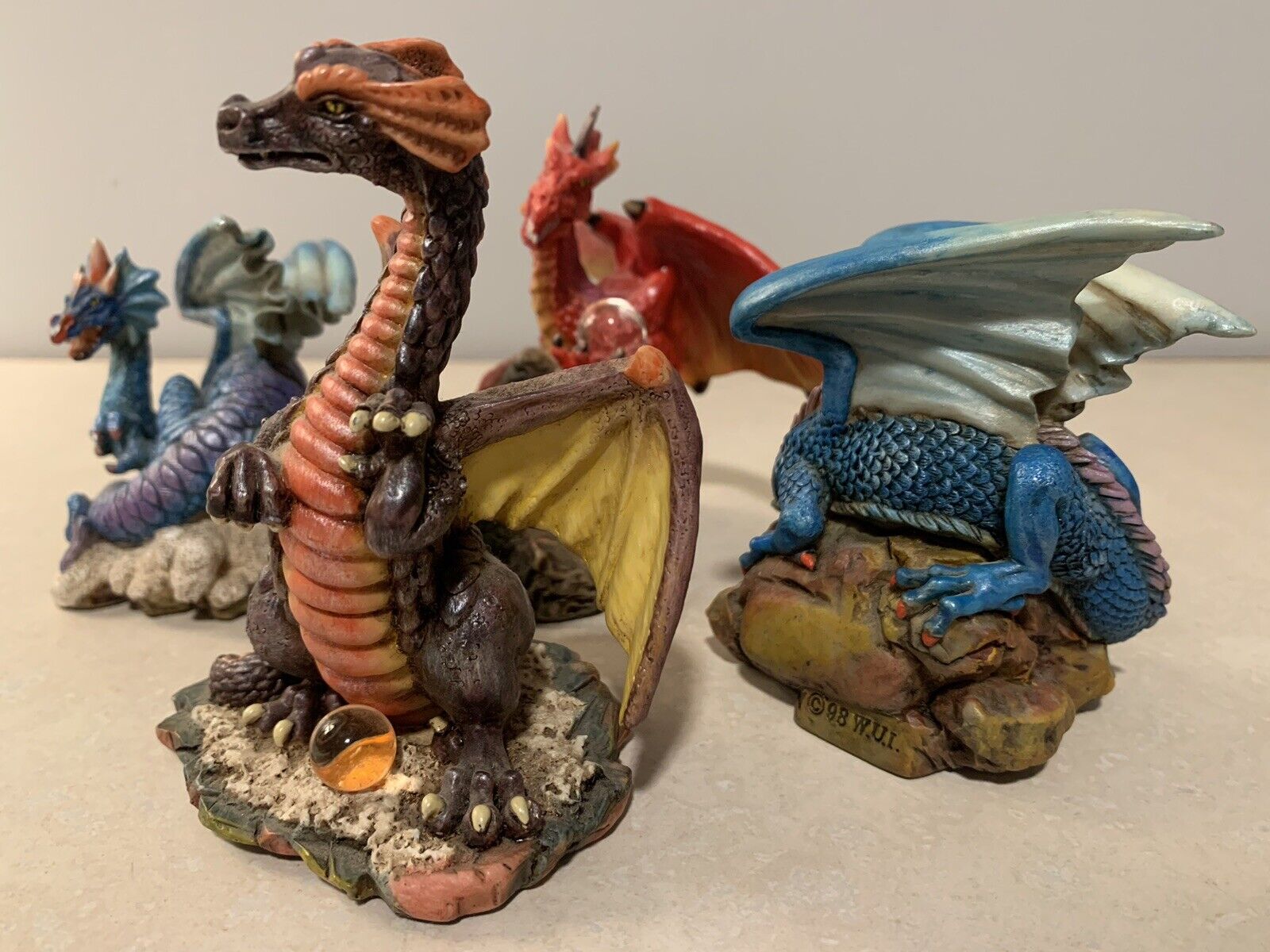 Summit Collection Dragon Figure Lot Resin Statue Dragons 1997-1999 Collectible