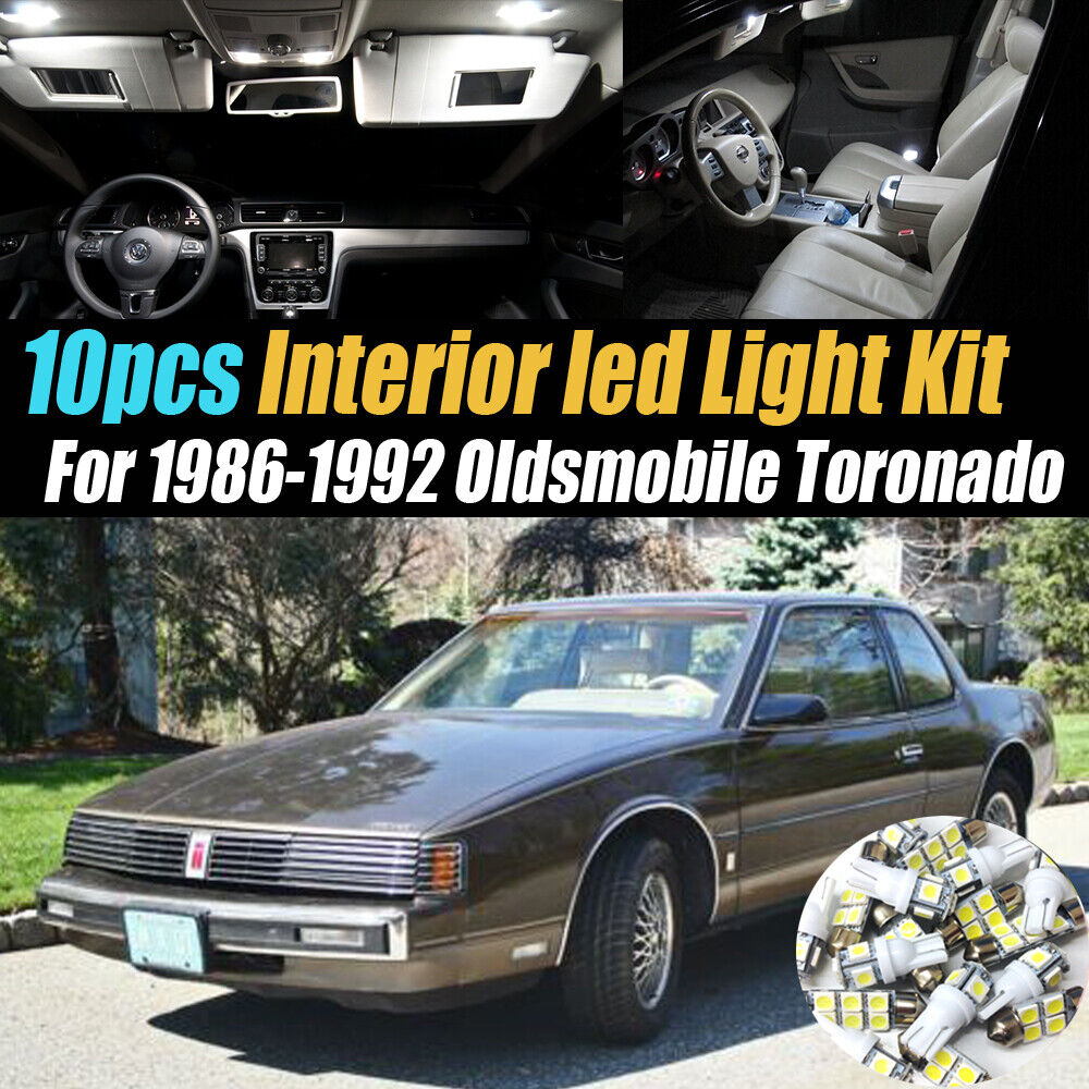 10Pc Super White Car Interior LED Light Kit for 1986-1992 Oldsmobile Toronado