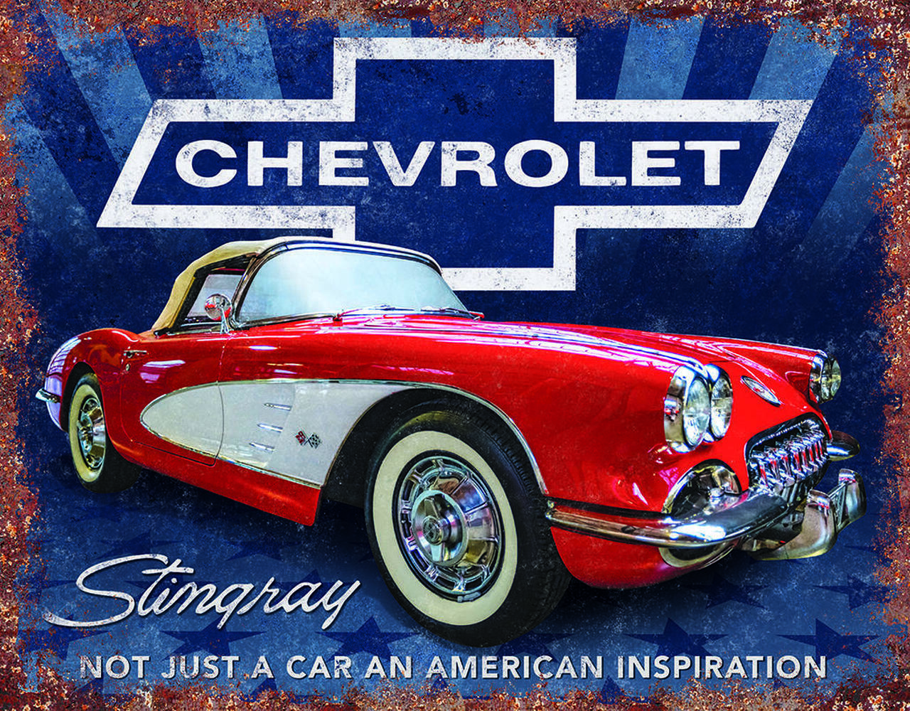 Corvette Stingray Metal Tin Sign 1957 Chevy Home Garage Shop Wall Decor #2471