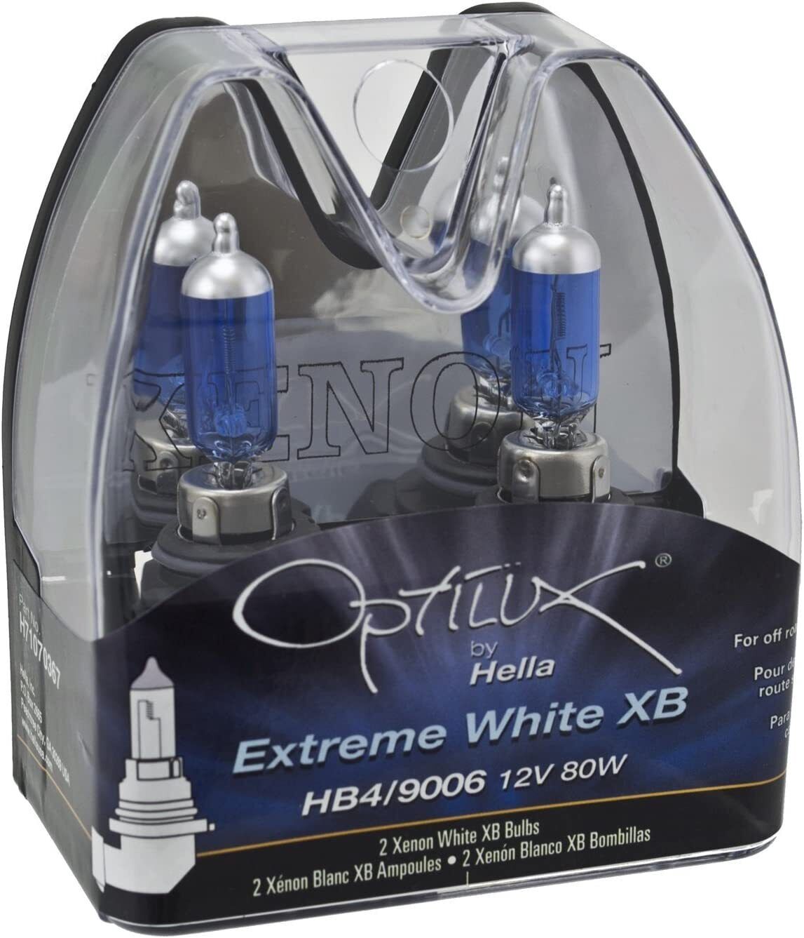 Optilux XB Series HB1 HB4 9006 Xenon White Halogen Bulbs, 12V, 80W, 2EA