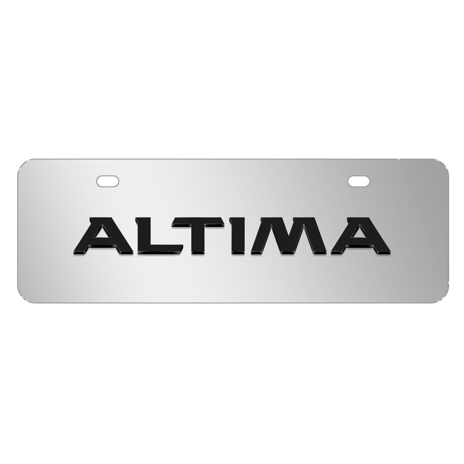 Nissan Altima 3D European Look Half-Size Chrome Stainless Steel License Plate