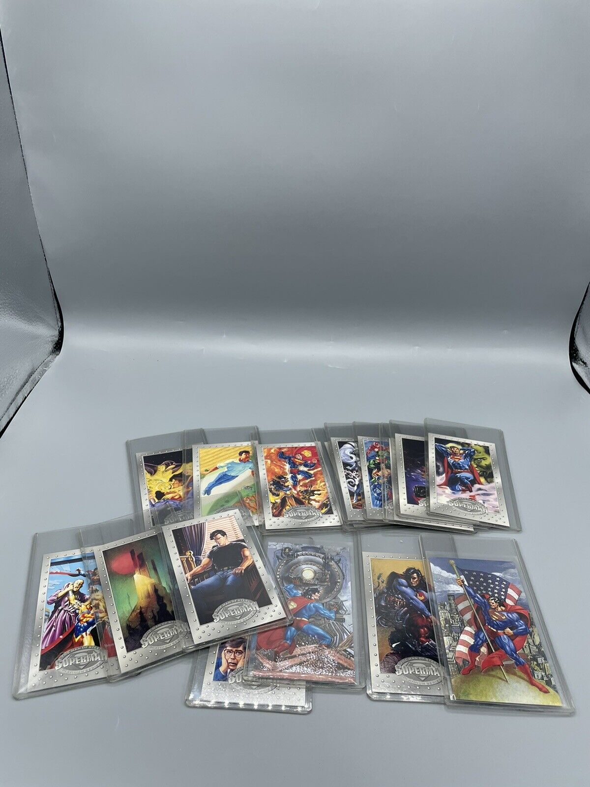 SUPERMAN THE MAN OF STEEL PLATINUM SERIES SKYBOX DC 1994 SET OF 16 CARDS