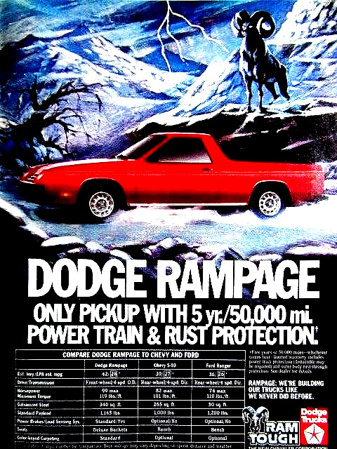 1983 Dodge Rampage Pick Up ? Vintage Original Print Ad 8.5 x 11\