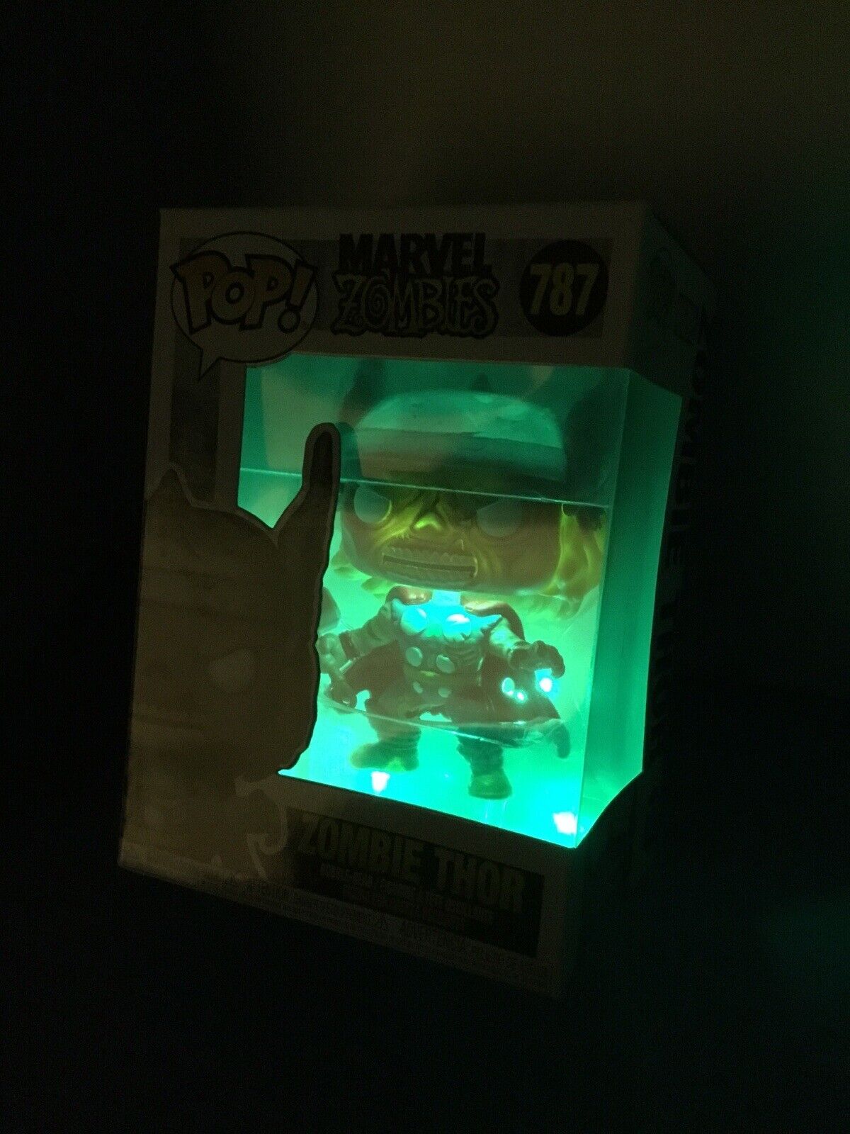 Custom LED Funko Pop Marvels Zombie Thor Undead  LED has 3 modes. Strobe, blink,