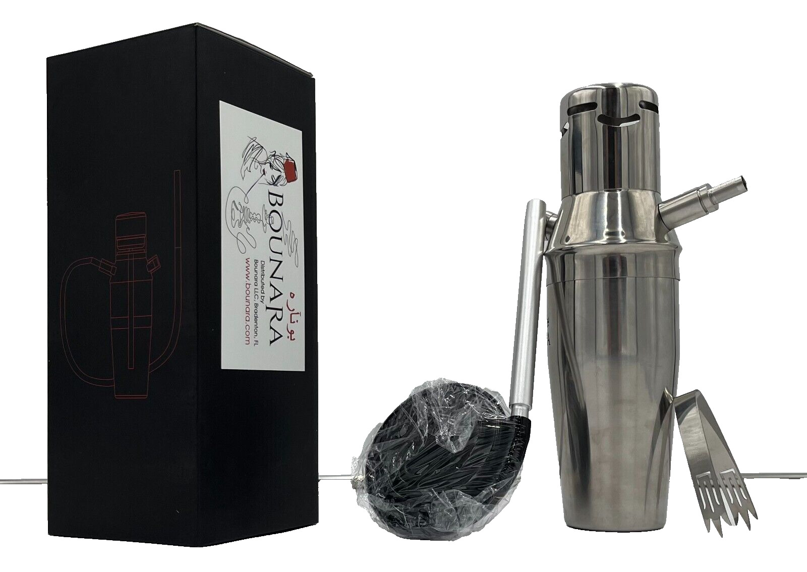 Portable stylish Shisha, Hookah,  All Stainless Steel Durable. Take it anywhere.
