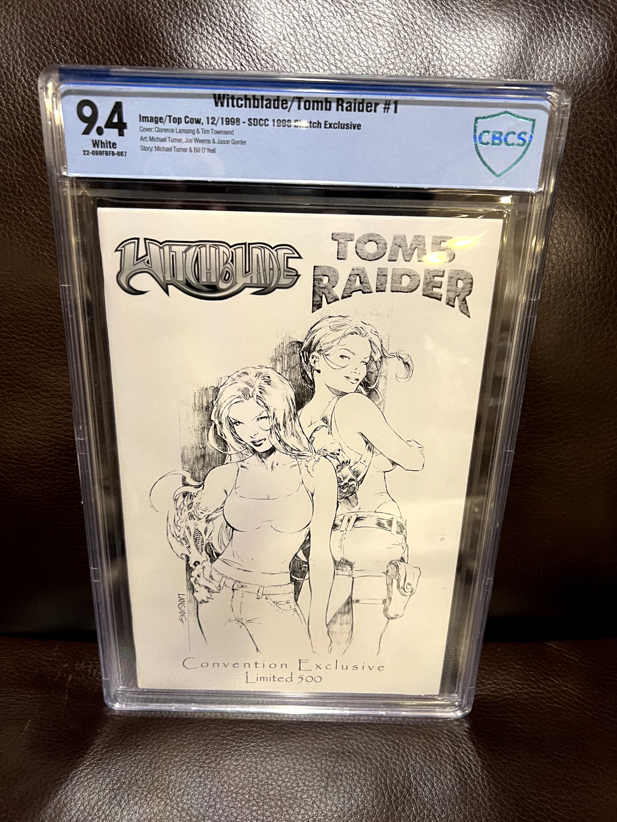Witchblade/Tomb Raider #1 CBCS/CGC 9.4 Sketch Convention Exclusive LIMITED 500