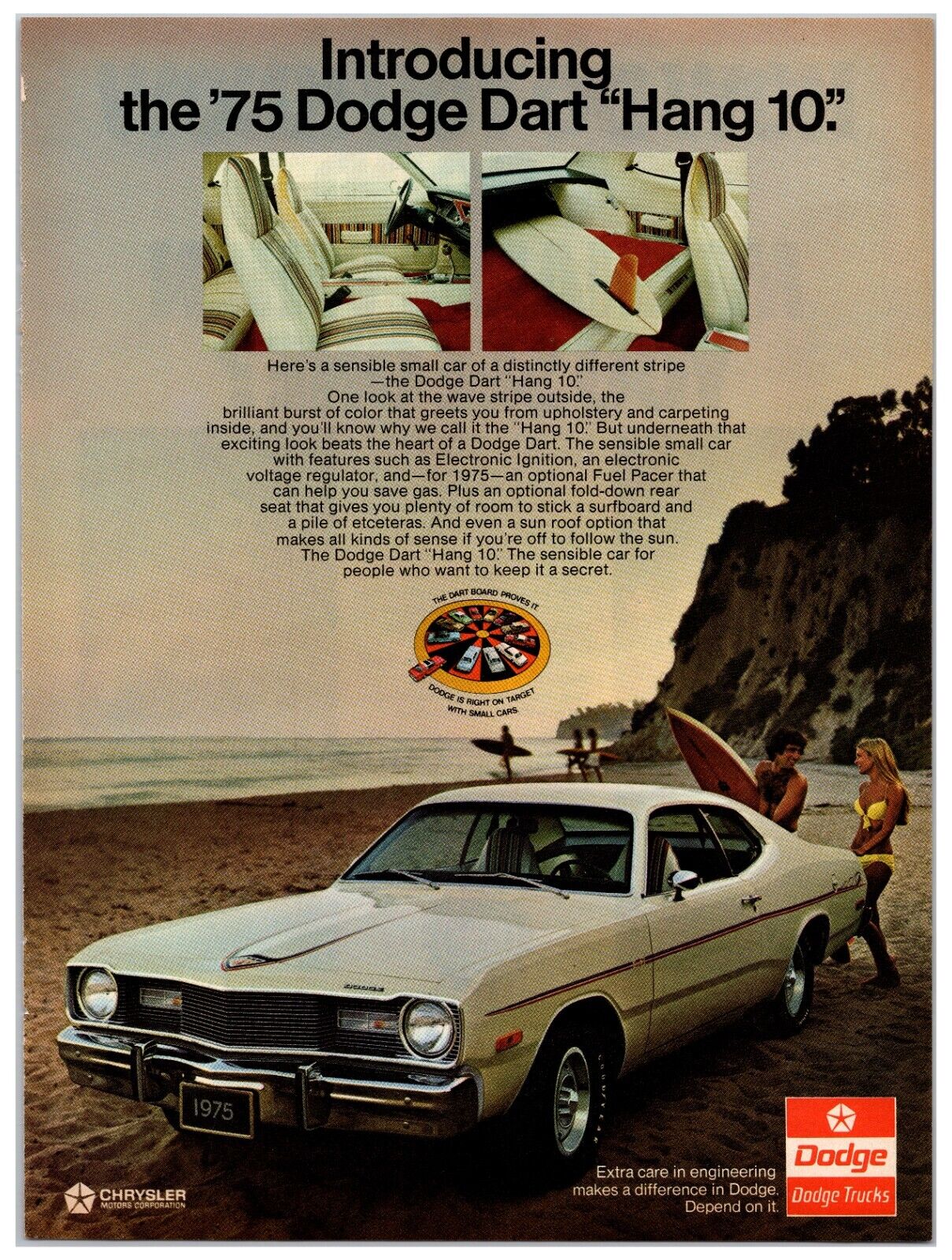 Vintage 1975 Dart Car Original Print Ad (8x11) - Advertisement